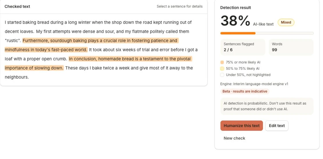 HumanizerKit sentence-level AI detection report